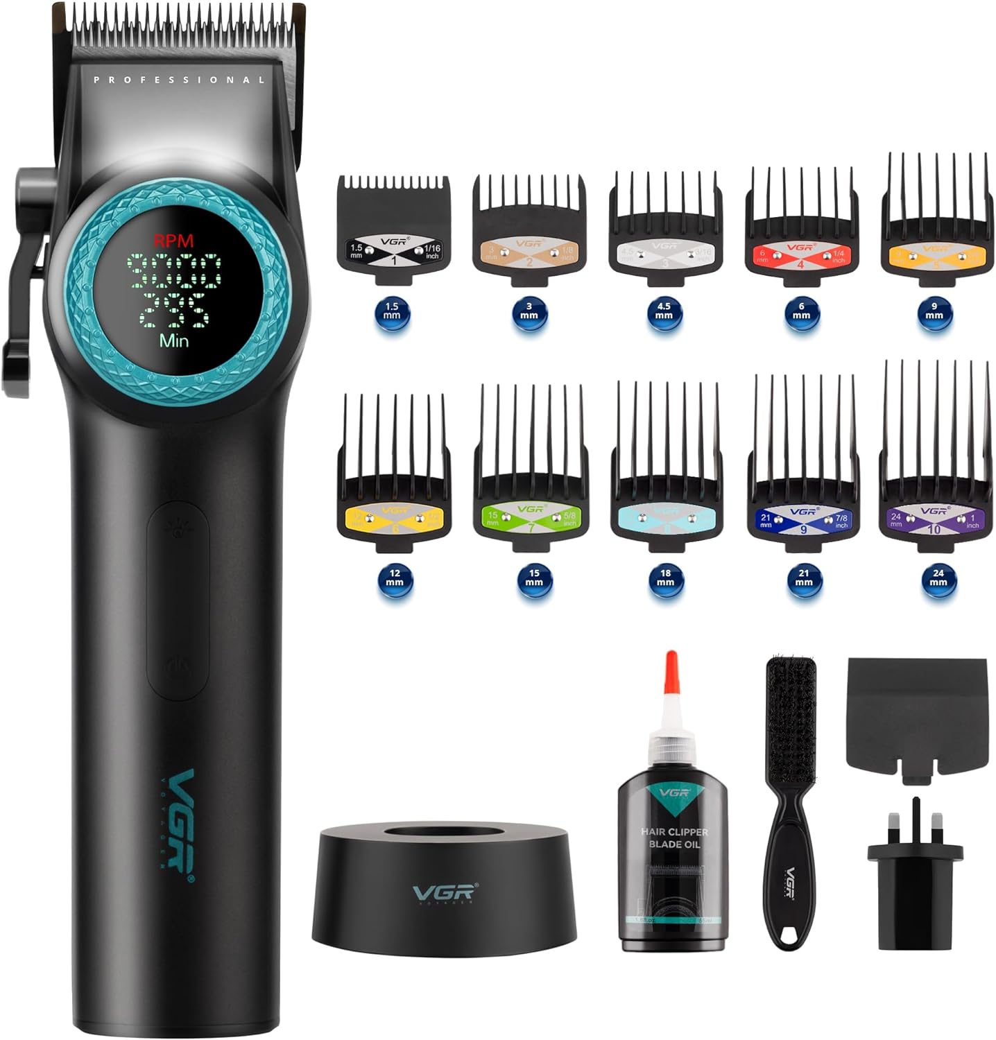 VGR V-001 Professional Hair Clipper For Men, Black