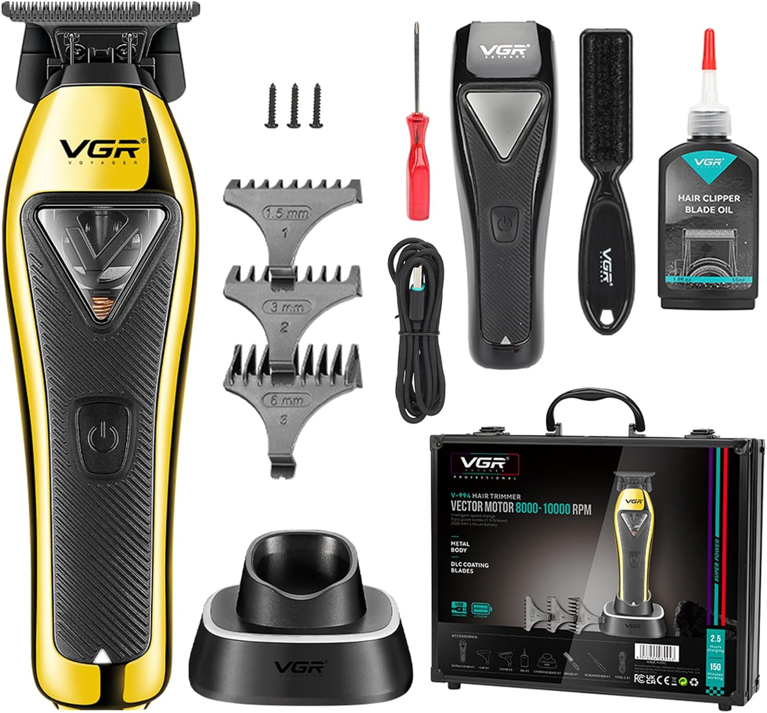 VGR V-994 Professional Series Hair Trimmer for Men, Gold