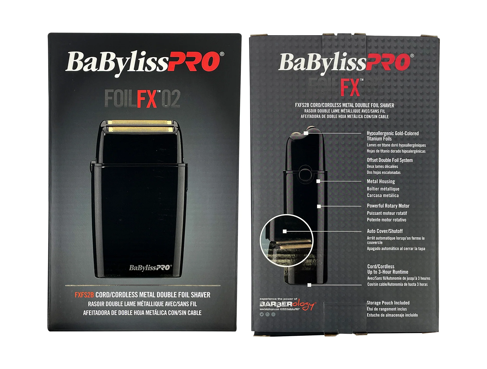 BaBylissPRO® FOILFX02™ Cordless Black Metal Double Foil Shaver