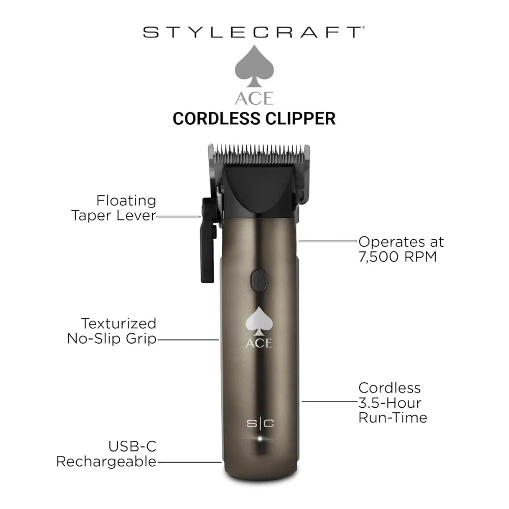 STYLECRAFT ACE COMPACT CORDLESS CLIPPER | SC618GY - Image 4