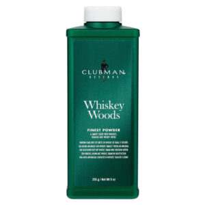 CLUBMAN TALC WHISKEY WOODS 9 OZ.