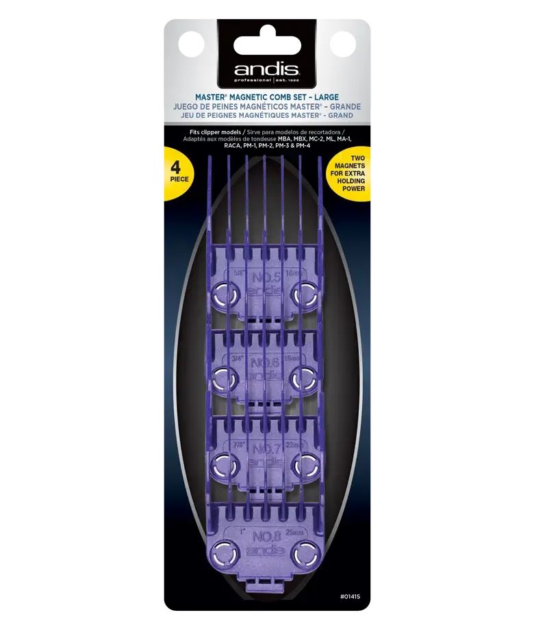 ANDIS MASTER DUAL MAGNET LARGE 4 COMB SET 01415